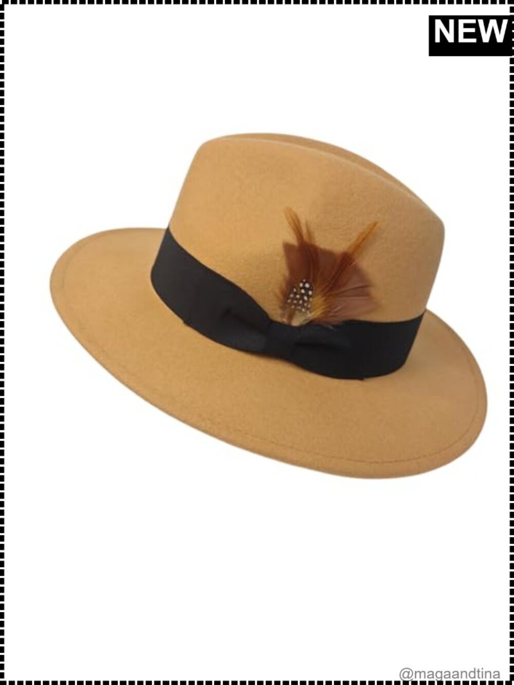 100% Wool Wide Brim Fedora Hat Unisex Trilby Felt Panama Adjustable